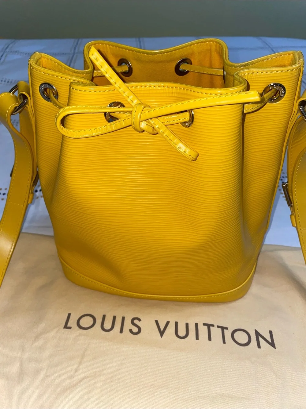 Louis Vuitton Yellow Citron Epi Leather Drawstring Noe BB Bucket Bag